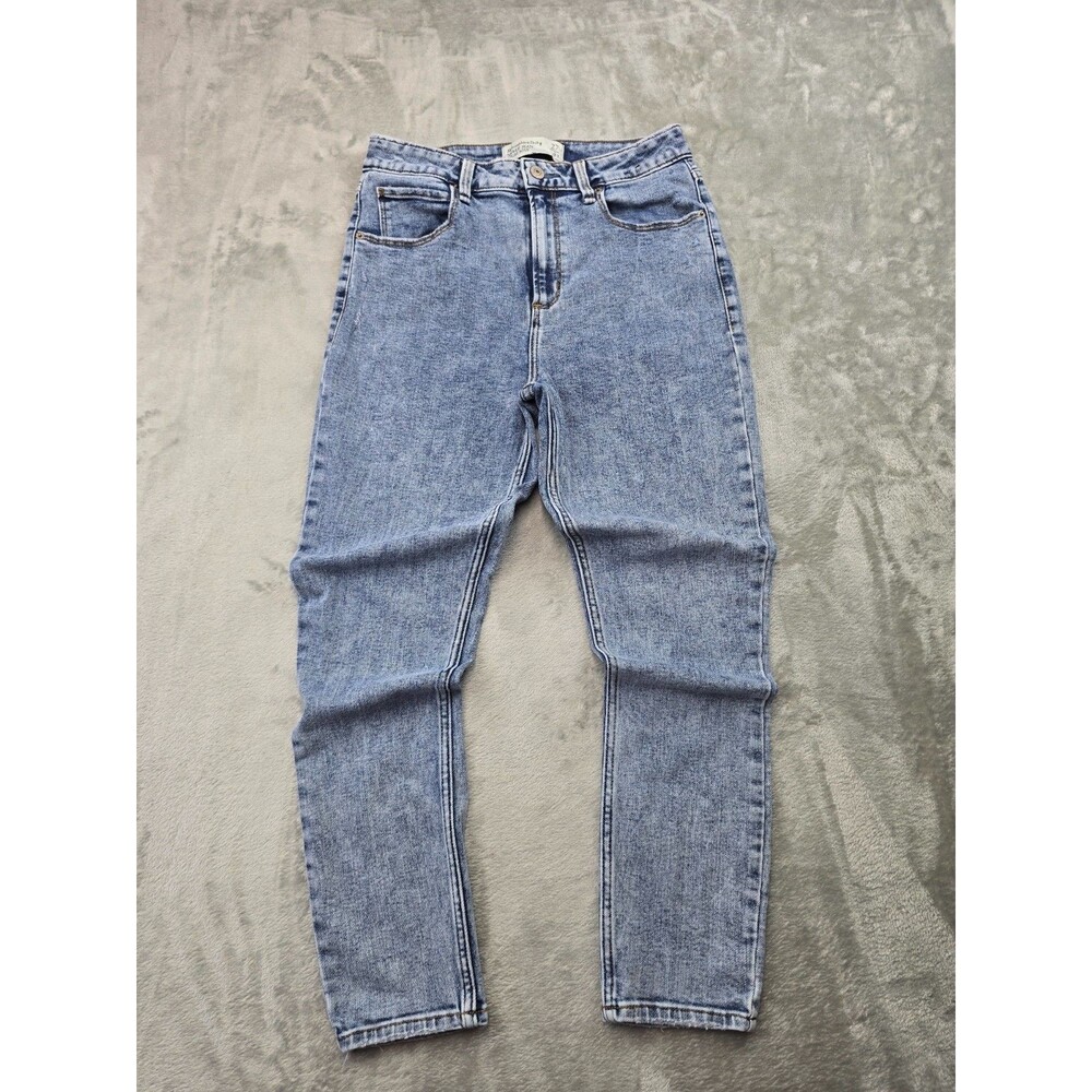 Abercrombie & Fitch Curve Love High Rise Ankle Jeans 27 4R Acid Wash Stretch
